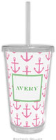 Boatman Geller - Personalized Beverage Tumblers (Anchors Pink)