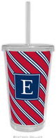 Boatman Geller - Personalized Beverage Tumblers (Repp Tie Red & Navy Preset)