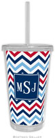 Boatman Geller - Personalized Beverage Tumblers (Chevron Blue & Red Preset)