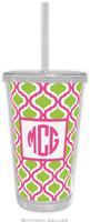 Boatman Geller - Personalized Beverage Tumblers (Kate Raspberry & Lime)