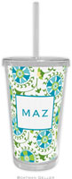 Boatman Geller - Personalized Beverage Tumblers (Suzani Teal)