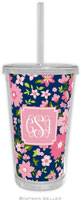 Boatman Geller - Personalized Beverage Tumblers (Caroline Floral Pink Preset)