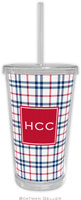 Boatman Geller - Personalized Beverage Tumblers (Miller Check Navy & Red Preset)