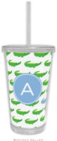 Boatman Geller - Personalized Beverage Tumblers (Alligator Repeat Blue Preset)