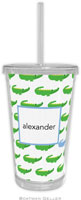 Boatman Geller - Personalized Beverage Tumblers (Alligator Repeat Blue)