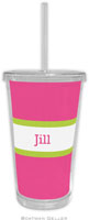 Boatman Geller - Personalized Beverage Tumblers (Stripe Raspberry & Lime)