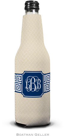 Personalized Bottle Koozies by Boatman Geller (Greek Key Band Navy Preset) Personalized Bottle Koozies by Boatman Geller (Greek Key Band Navy Preset)