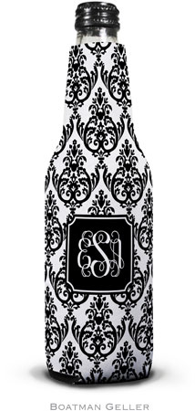 Personalized Bottle Koozies by Boatman Geller (Madison Damask White with Black Preset) Personalized Bottle Koozies by Boatman Geller (Madison Damask White with Black Preset)