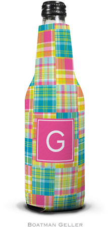 Boatman Geller - Personalized Bottle Koozies (Madras Patch Bright Preset)