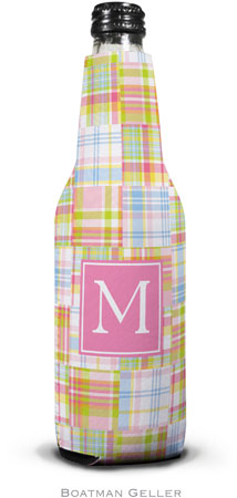 Boatman Geller - Personalized Bottle Koozies (Madras Patch Pink Preset)