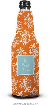 Personalized Bottle Koozies by Boatman Geller (Coral Repeat Preset) Personalized Bottle Koozies by Boatman Geller (Coral Repeat Preset)