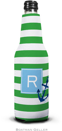 Boatman Geller - Personalized Bottle Koozies (Stripe Anchor Preset) Boatman Geller - Personalized Bottle Koozies (Stripe Anchor Preset)