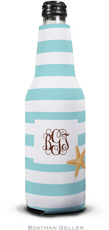 Personalized Bottle Koozies by Boatman Geller (Stripe Starfish)