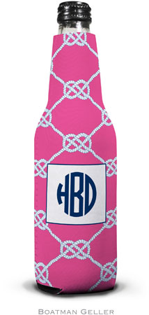 Personalized Bottle Koozies by Boatman Geller (Nautical Knot Raspberry) Personalized Bottle Koozies by Boatman Geller (Nautical Knot Raspberry)