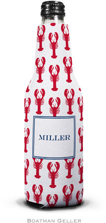 Personalized Bottle Koozies by Boatman Geller (Lobsters Red)