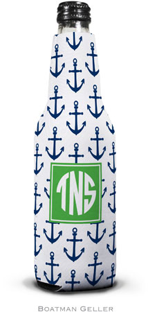 Boatman Geller - Personalized Bottle Koozies (Anchors Navy Preset)