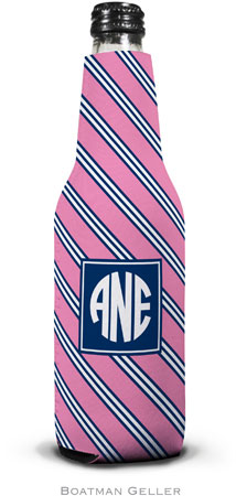 Boatman Geller - Personalized Bottle Koozies (Repp Tie Pink & Navy Preset) Boatman Geller - Personalized Bottle Koozies (Repp Tie Pink & Navy Preset)