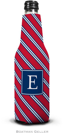 Personalized Bottle Koozies by Boatman Geller (Repp Tie Red & Navy Preset) Personalized Bottle Koozies by Boatman Geller (Repp Tie Red & Navy Preset)