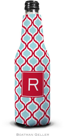 Personalized Bottle Koozies by Boatman Geller (Kate Red & Teal Preset)