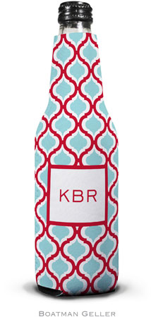 Personalized Bottle Koozies by Boatman Geller (Kate Red & Teal) Personalized Bottle Koozies by Boatman Geller (Kate Red & Teal)