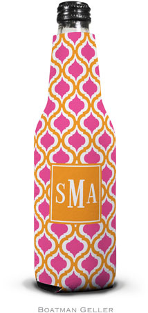 Personalized Bottle Koozies by Boatman Geller (Kate Tangerine & Raspberry Preset)