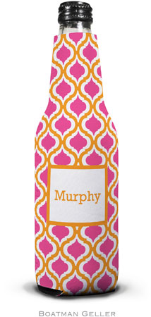 Personalized Bottle Koozies by Boatman Geller (Kate Tangerine & Raspberry)