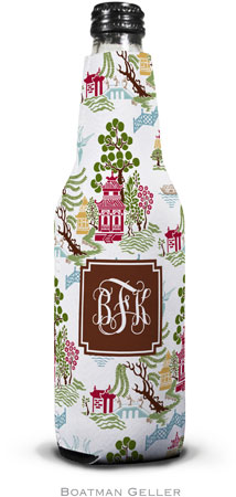Personalized Bottle Koozies by Boatman Geller (Chinoiserie Autumn Preset)