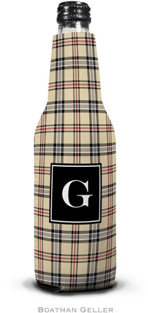 Personalized Bottle Koozies by Boatman Geller (Town Plaid Preset)