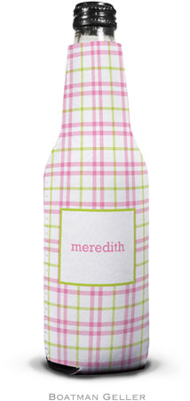 Personalized Bottle Koozies by Boatman Geller (Miller Check Pink & Green) Personalized Bottle Koozies by Boatman Geller (Miller Check Pink & Green)