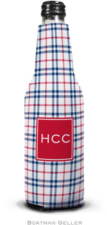Personalized Bottle Koozies by Boatman Geller (Miller Check Navy & Red Preset) Personalized Bottle Koozies by Boatman Geller (Miller Check Navy & Red Preset)