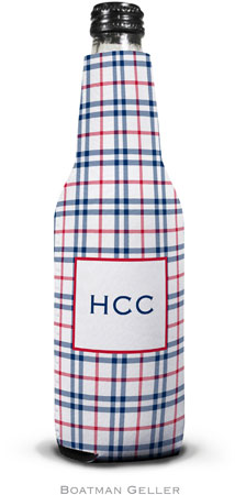 Personalized Bottle Koozies by Boatman Geller (Miller Check Navy & Red) Personalized Bottle Koozies by Boatman Geller (Miller Check Navy & Red)