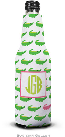 Personalized Bottle Koozies by Boatman Geller (Alligator Repeat)