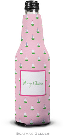 Personalized Bottle Koozies by Boatman Geller (Little Sailboat Pink) Personalized Bottle Koozies by Boatman Geller (Little Sailboat Pink)