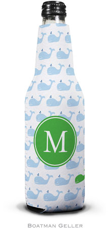 Personalized Bottle Koozies by Boatman Geller (Whale Repeat Preset)