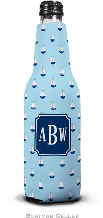 Personalized Bottle Koozies by Boatman Geller (Little Sailboat Preset)