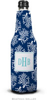 Personalized Bottle Koozies by Boatman Geller (Coral Repeat Navy)