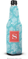 Personalized Bottle Koozies by Boatman Geller (Coral Repeat Teal Preset)