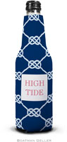 Personalized Bottle Koozies by Boatman Geller (Nautical Knot Navy)