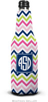 Personalized Bottle Koozies by Boatman Geller (Chevron Pink Navy & Lime Preset)