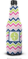 Personalized Bottle Koozies by Boatman Geller (Chevron Pink Navy & Lime)