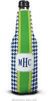 Personalized Bottle Koozies by Boatman Geller (Alex Houndstooth Navy)