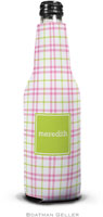 Personalized Bottle Koozies by Boatman Geller (Miller Check Pink & Green Preset)