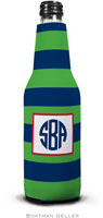 Personalized Bottle Koozies by Boatman Geller (Rugby Navy & Kelly)