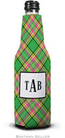 Personalized Bottle Koozies by Boatman Geller (Preppy Plaid)