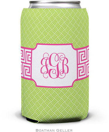 Boatman Geller - Personalized Can Koozies (Greek Key Band Pink) Boatman Geller - Personalized Can Koozies (Greek Key Band Pink)
