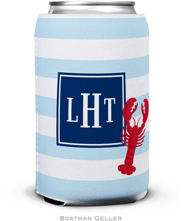 Personalized Can Koozies by Boatman Geller (Stripe Lobster Preset)