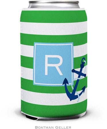 Boatman Geller - Personalized Can Koozies (Stripe Anchor Preset) Boatman Geller - Personalized Can Koozies (Stripe Anchor Preset)