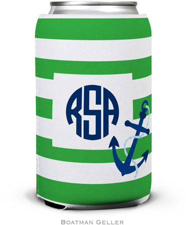 Boatman Geller - Personalized Can Koozies (Stripe Anchor) Boatman Geller - Personalized Can Koozies (Stripe Anchor)
