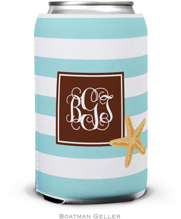 Personalized Can Koozies by Boatman Geller (Stripe Starfish Preset)