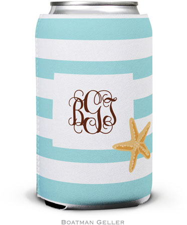 Personalized Can Koozies by Boatman Geller (Stripe Starfish)